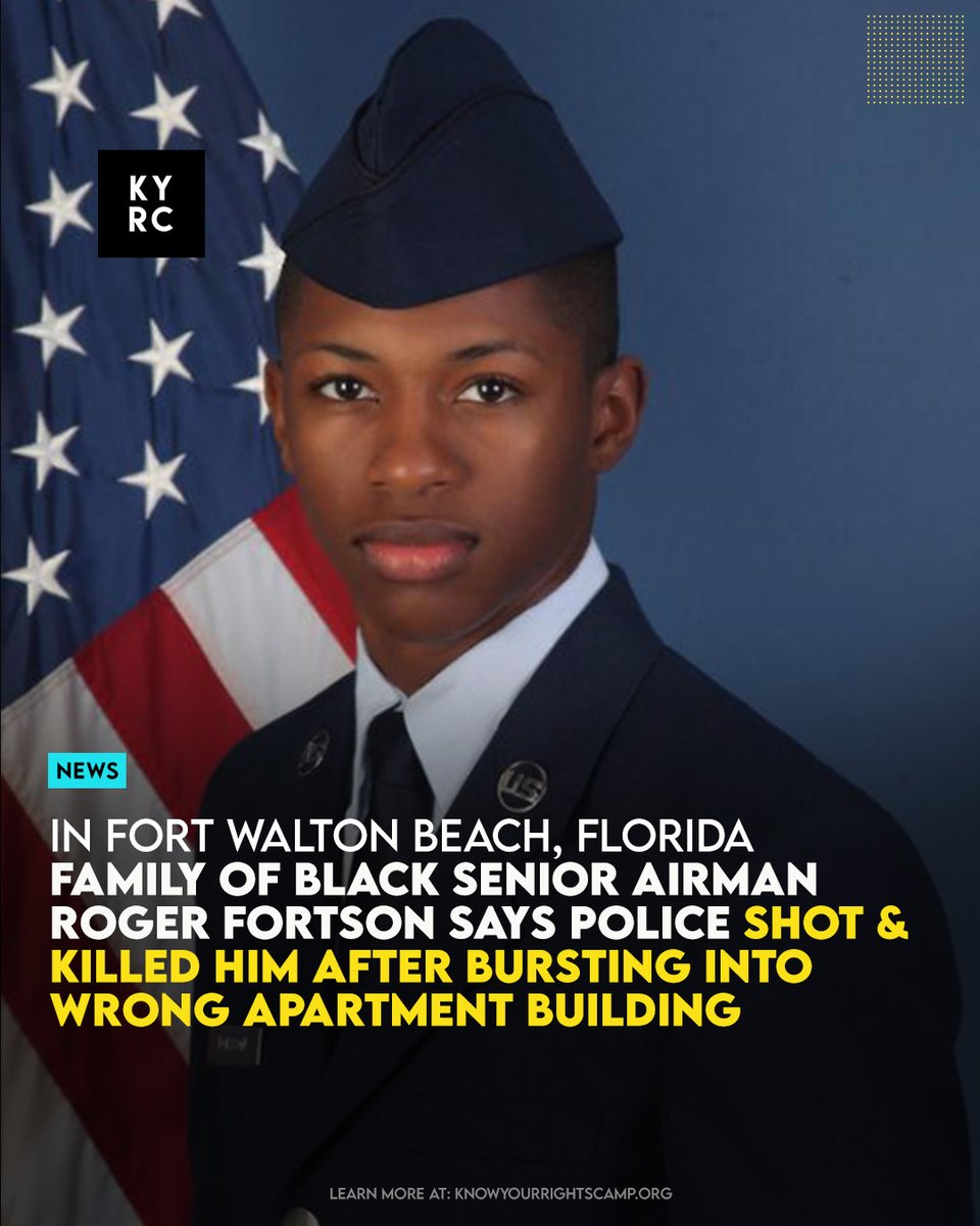 Family Of Black Airman Senior Airman Roger Fortson Says Police Shot & Killed Him After Bursting Into Wrong Apartment Building Link:  ow.ly/SaPR50RGpiG Video: CNN