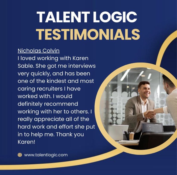 Talent Logic Testimonials  

talentlogic.com/signup/

#testimonials #executivesearch #jobs #careeradvancement #executive