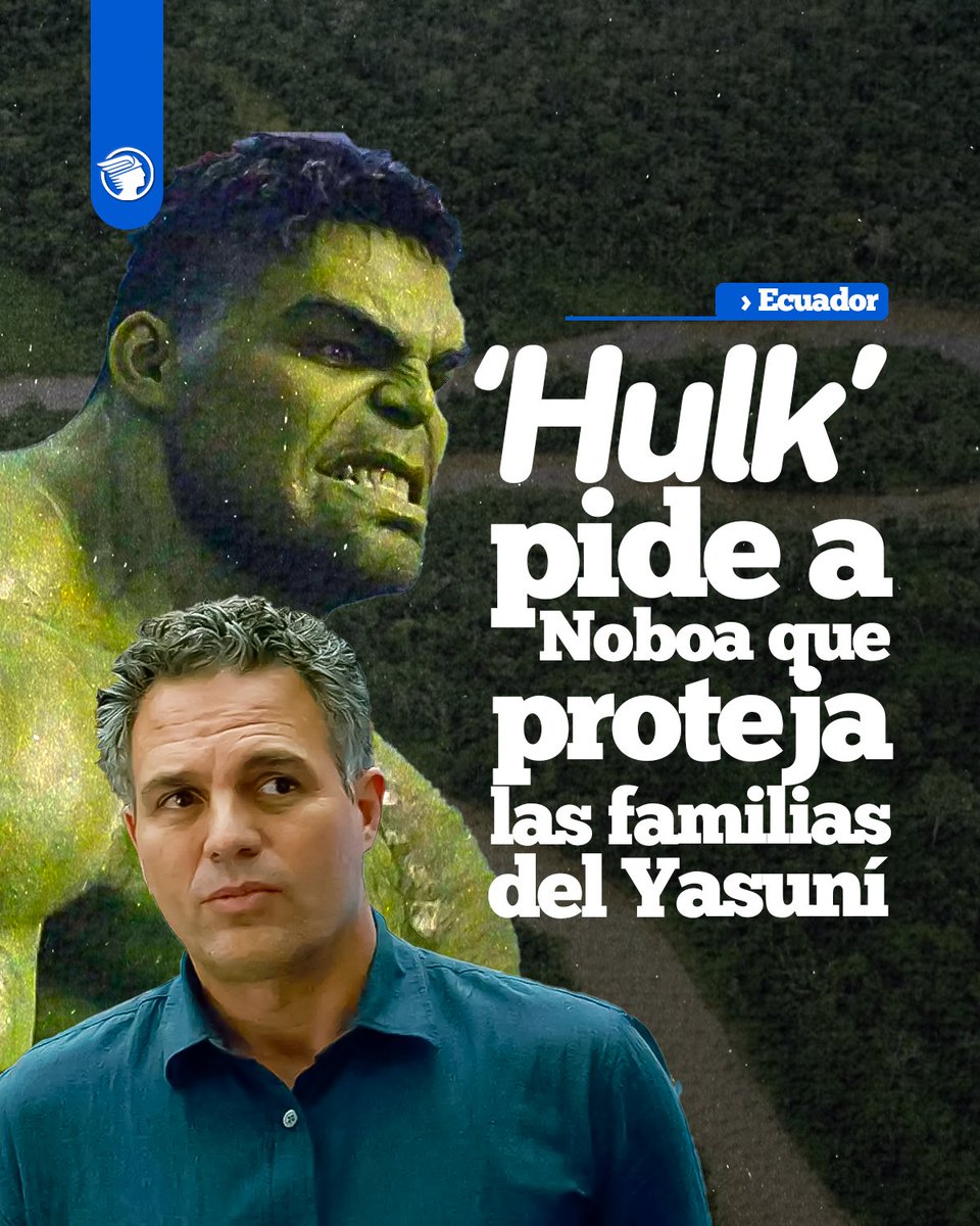 El actor estadounidense #MarkRuffalo '#Hulk', hizo un llamado a #DanielNoboa: ‘Por favor, protege a las madres, familias y niños del bosque del #Yasuní': 👉 elmercurio.com.ec/2024/05/15/hul…