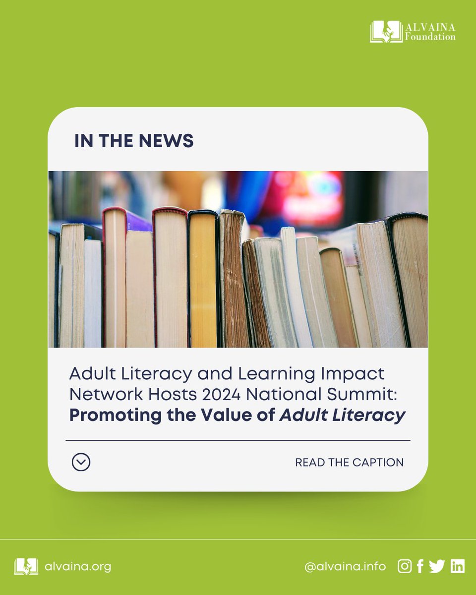 This exclusive gathering brought together over 150 education leaders, policymakers, researchers, corporate partners, employers, and advocates. 

Read more at bitly.ws/3eQ9k

#ALVAINAFoundation #TransformingEducation #Literacy #AdultLiteracy