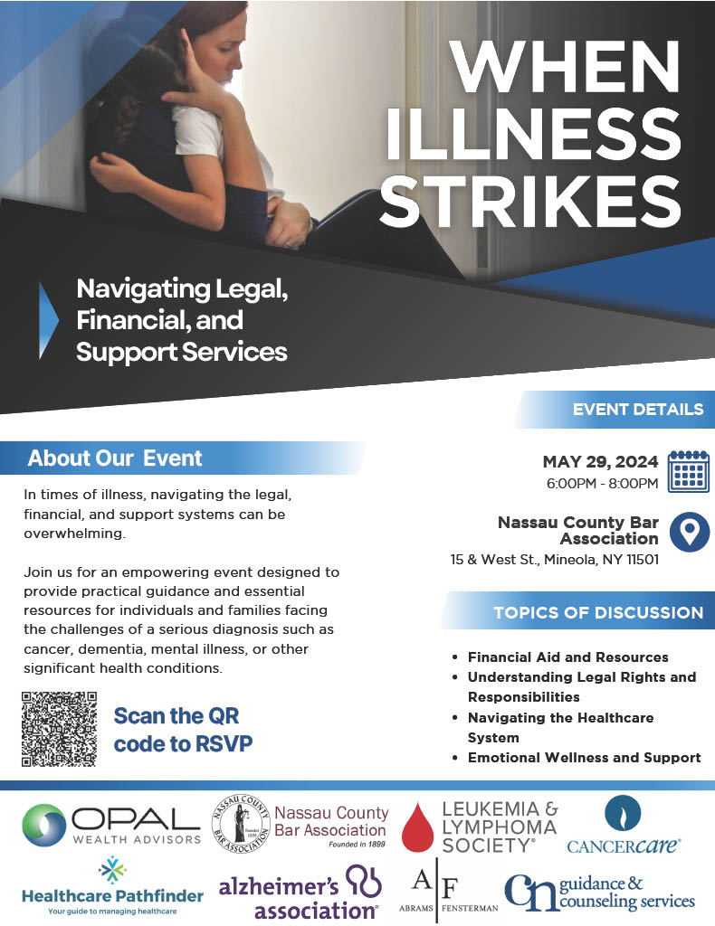 Long Islanders: Join our Long Island Program Coordinator, Melisa Celikoyar, LCSW, & other panelists at the Nassau County Bar Association on 5/29 for a discussion on legal, financial & emotional support when faced with a serious diagnosis. Register here: loom.ly/Nw4wQtc