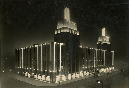 Department store Karstadt - #Berlin Hermannplatz by night, 1930.