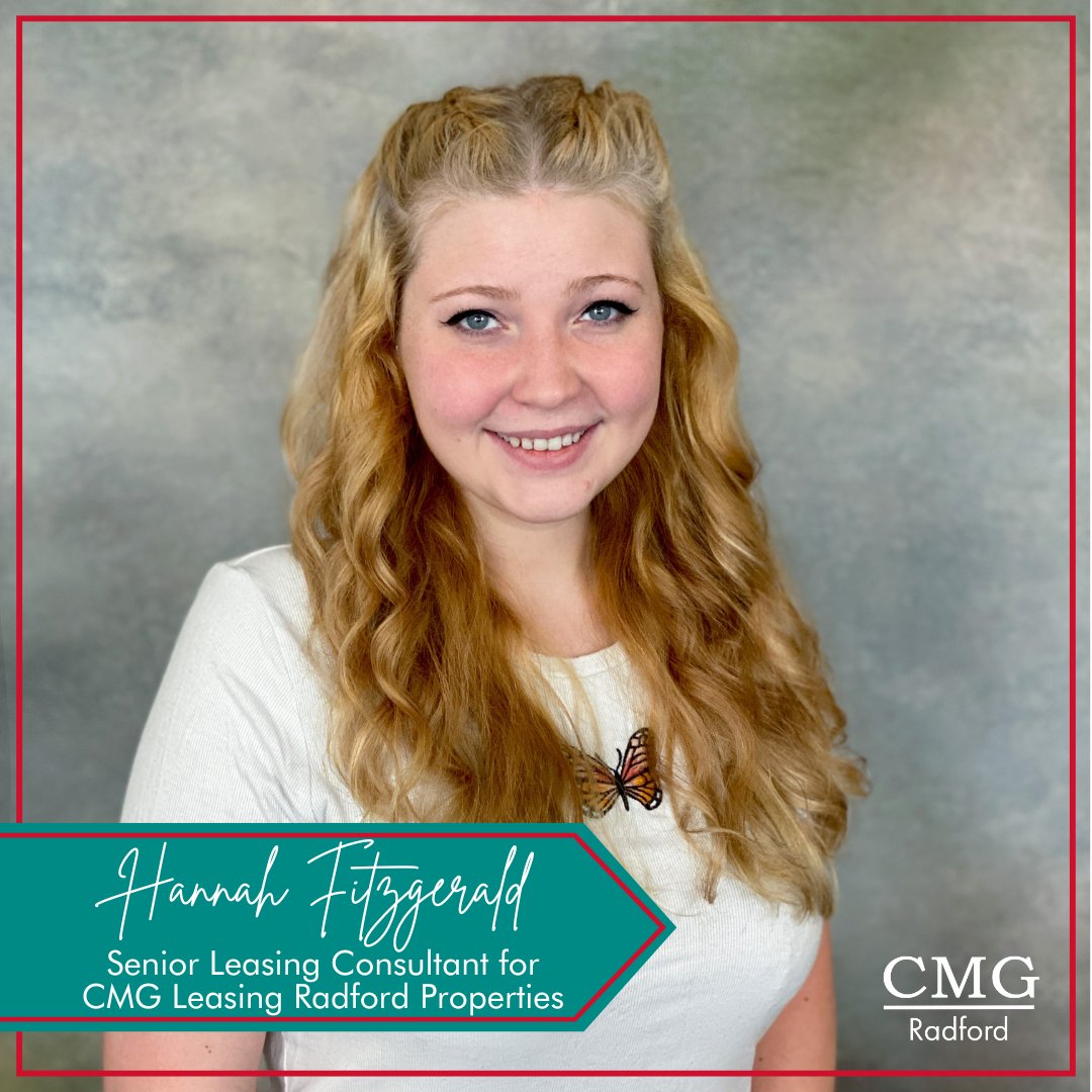 cmgleasing's tweet photo. ✨ We’re thrilled to announce two stellar promotions: 

Hannah Fitzgerald has been promoted to Senior Leasing Consultant, and Jacob Goodman has been promoted to Maintenance Site Supervisor!

#cmgleasing #cmgradford #cmgdowntown #blacksburg #radford https://t.co/4qQ2ZNKGuj