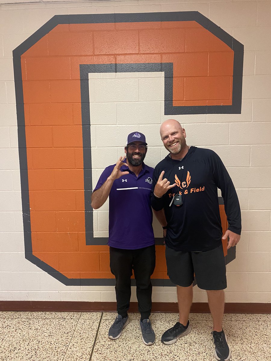 Appreciate @CoachDubin w/ @ACUFootball stopping by The Rock!!! Love having the opportunity to share & speak on our kids!!!