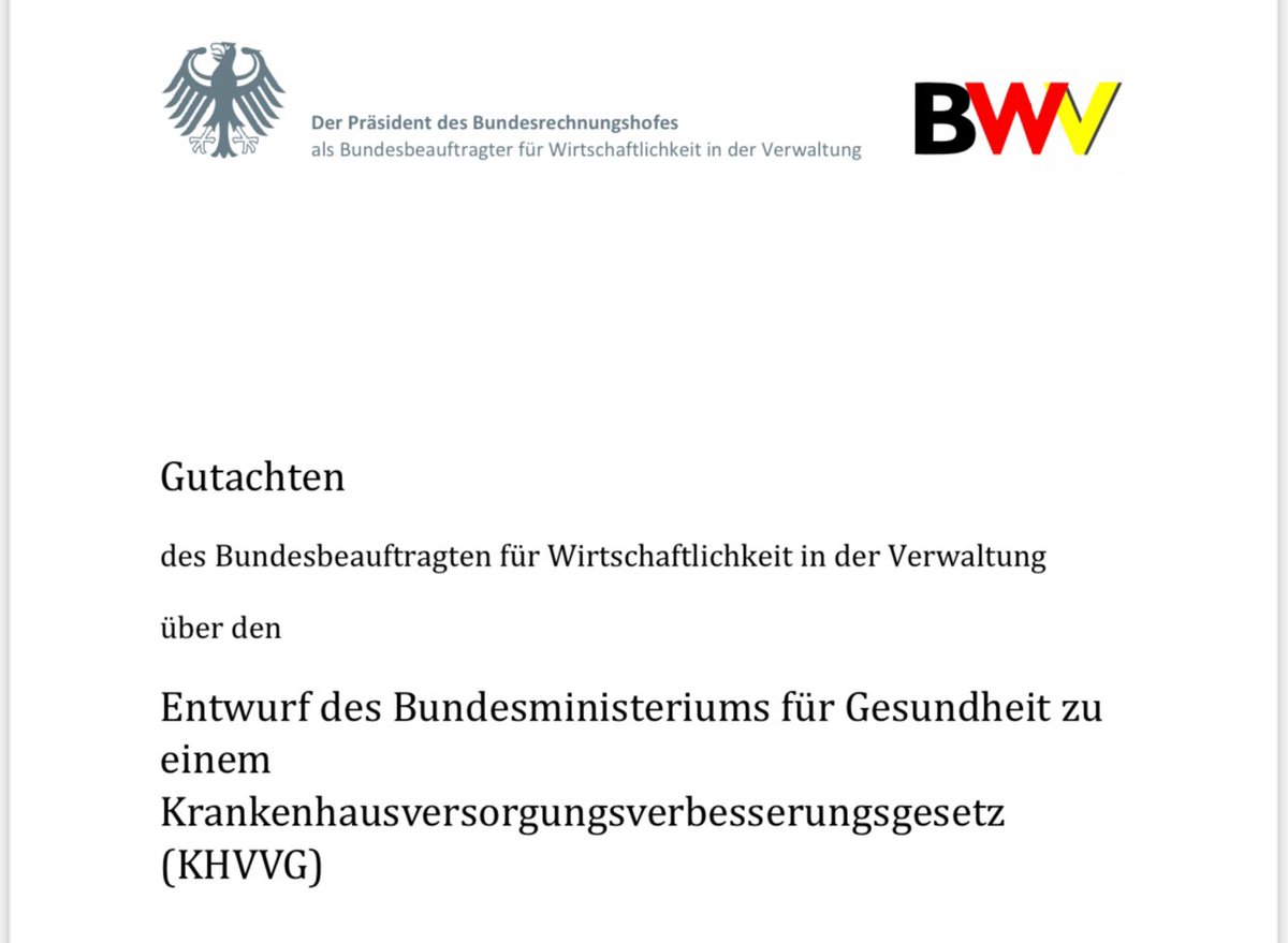 Bundesrechnungshof kritisiert in Gutachten die Krankenhausreform von @Karl_Lauterbach. Finanzierung durch @GKV_SV rechtlich fragwürdig & dadurch steigende Beiträge bedenklich. Mehr morgen im @POLITICOEurope Playbook @GordonRepinski