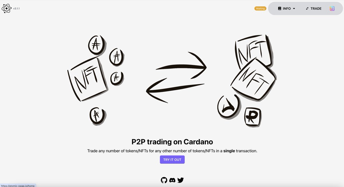 I think this deserves much more attention #CardanoCommunity

- Trustless trading using multisig transactions
- Create trades with as any number of assets (NFTs, Tokens, and etc)
- Amazing UI
- P2p networking between clients using webrtc
- Super simple to self-host
- PWA -