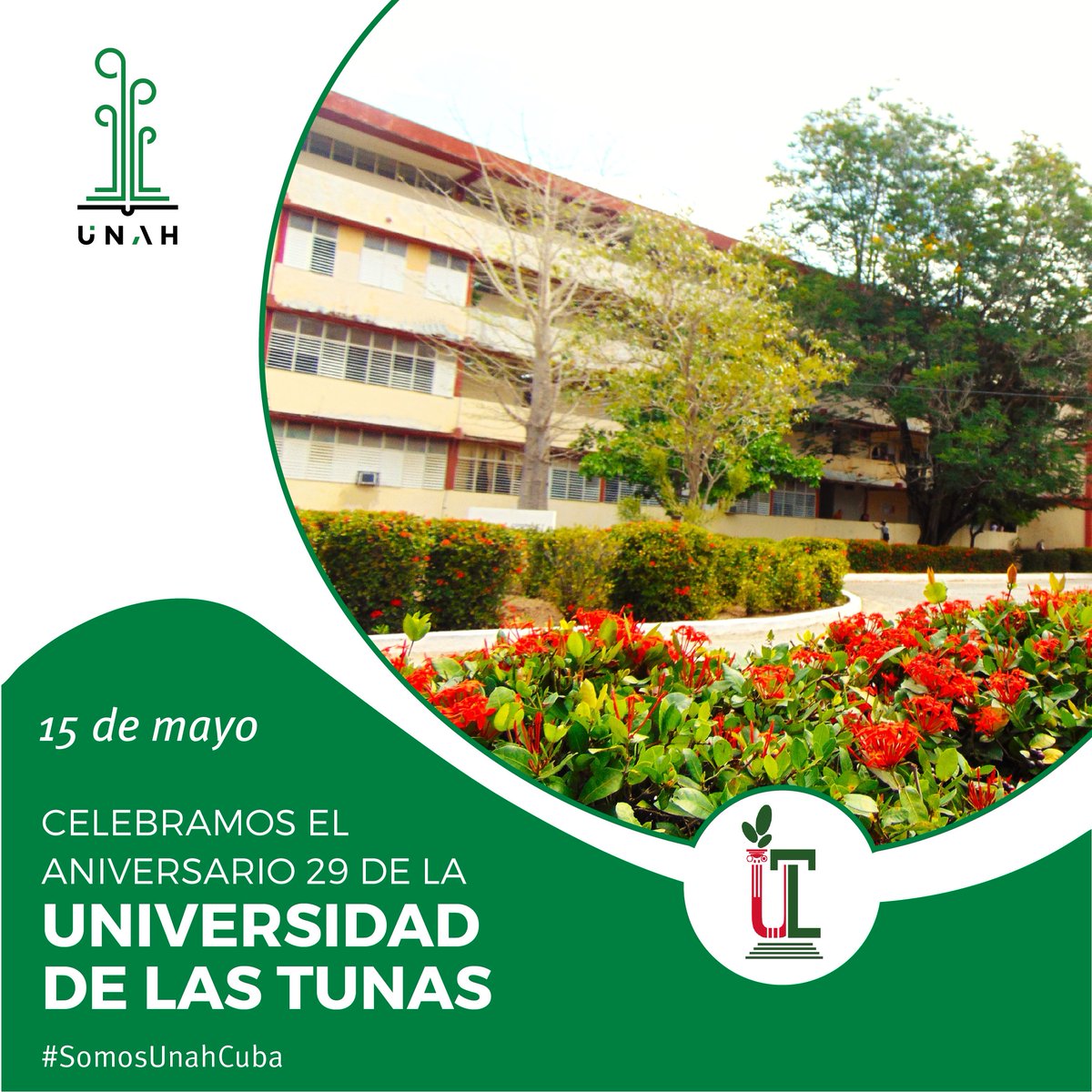 🌱🇨🇺 Felicitamos a la @ULTCuba en su Aniversario 29. 

Muchos éxitos a toda la comunidad universitaria. 

#SomosUnahCuba #UniversidadCubana