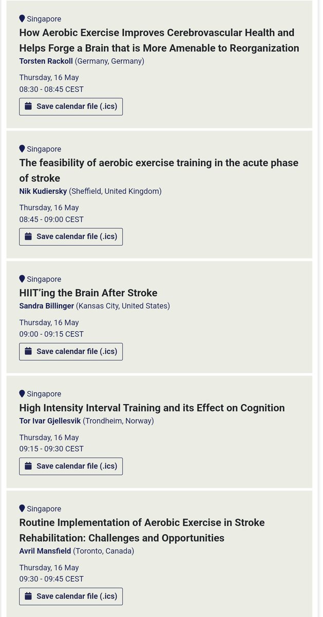 Excited to be part of this important #ESOC2024 session on Fitness Testing & Delivery of Aerobic Exercise Benefitting Both Heart & Brain. We'll be in the Singapore room, Thursday 8:30-10:00 @Sandy_REACHLab @CEN_NEURO @AvrilMansfield @TorstenRackoll @togjel #stroke #aerobicexercise