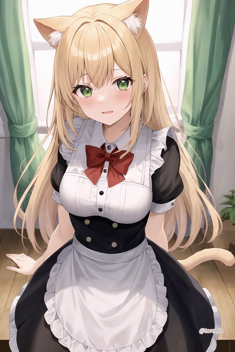torebin's tweet image. ご主人様っ！
私、メイド服似合ってますか？
家事とかやった事が無いけど頑張りますにゃ…🧹(´ฅ•ﻌ•ฅ｀) و &quot;

Master!
Do I look good in a maid outfit?
I&apos;ve never done housework before, but I&apos;ll do my best. Meow...🧹(´ฅ•ﻌ•ฅ｀) و &quot;

AI+加筆🖌️
AI+Retouching🖌️
#AIイラスト
#AIart