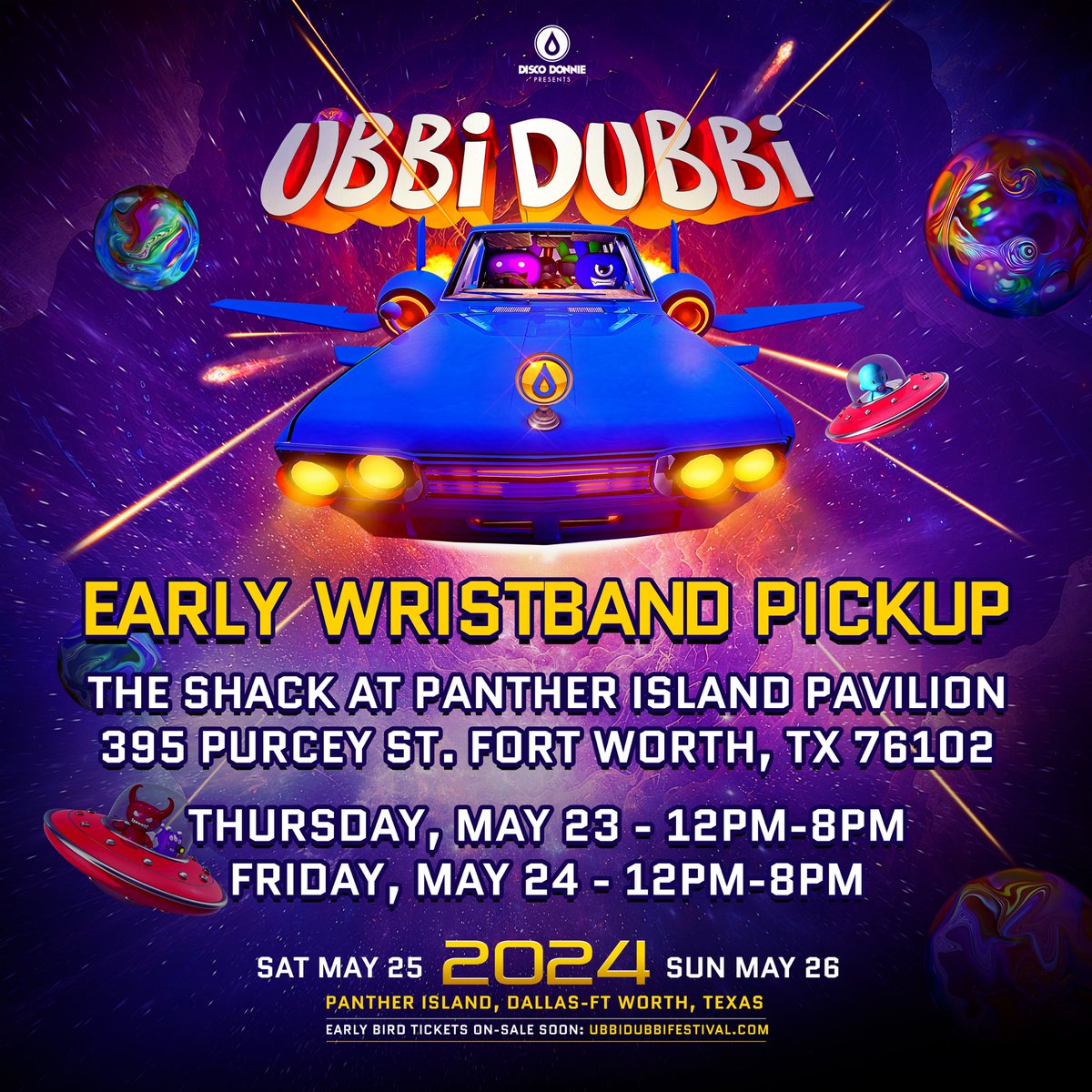 Missed the shipping deadline for your wristband? Swing by The Shack at Panther Island Pavilion on May 23rd or 24th from 12pm-8pm to get yours. Remember to bring your ID!🚀
