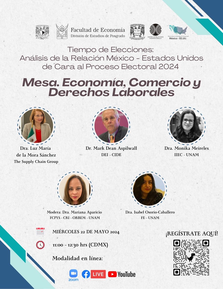 Observatorio Binacional: México-Estados Unidos (@obs_orbem) on Twitter photo ¡No te lo puedes perder!
El #ORBEM en colaboración con <a href="/FEconomiaUNAMof/">EconomíaUNAM oficial</a> invitan a la mesa de análisis sobre "economía, comercio y derechos laborales" en 🇲🇽 🇺🇸 en el marco de la coyuntura de las #Elecciones2024
🗓️Miércoles 22 de mayo de 2024
🕙11:00 -12:30 ¡No te lo puedes perder!
El #ORBEM en colaboración con <a href="/FEconomiaUNAMof/">EconomíaUNAM oficial</a> invitan a la mesa de análisis sobre "economía, comercio y derechos laborales" en 🇲🇽 🇺🇸 en el marco de la coyuntura de las #Elecciones2024
🗓️Miércoles 22 de mayo de 2024
🕙11:00 -12:30
