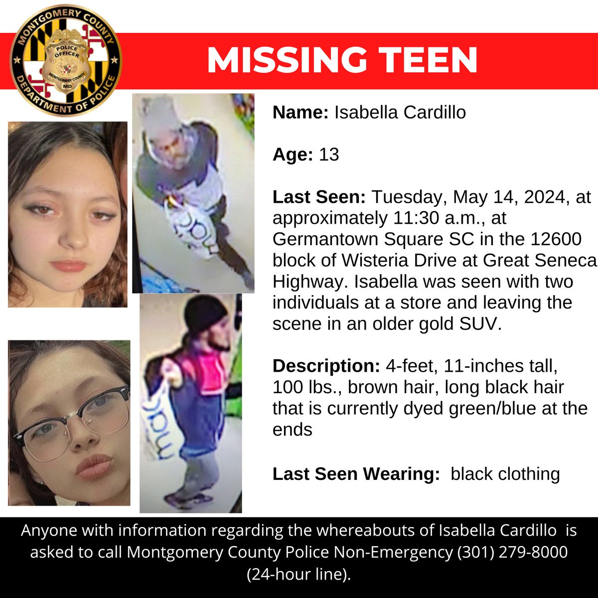 Concern for Missing Thirteen-Year-Old

www2.montgomerycountymd.gov/mcgportalapps/…

#mcpnews #missingperson