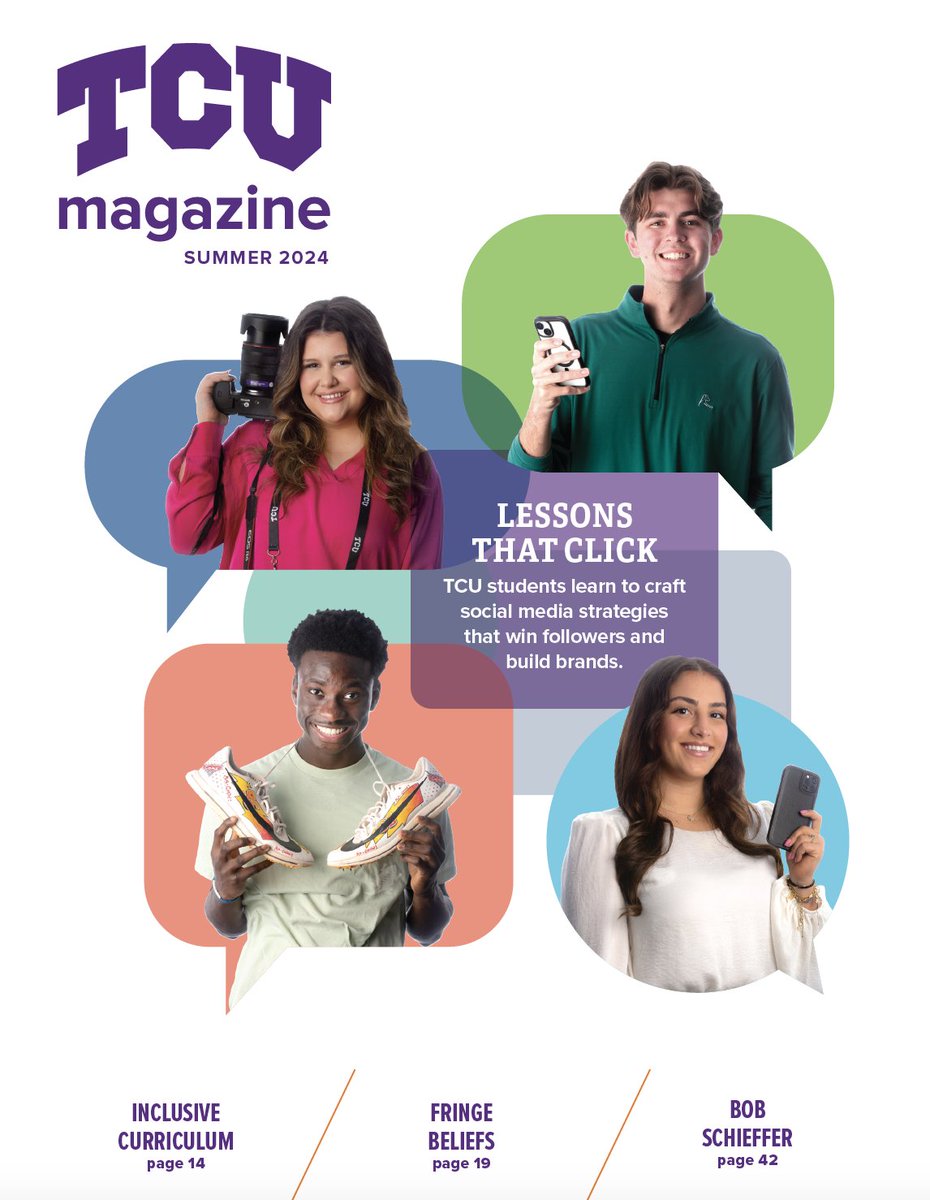 TCU Magazine's 2024 summer issue is here!✨ Dive into stories about the business of social media, the legendary Bob Schieffer, the Big 12 Conference expansion, and more.👇 #LeadOnTCU 🔗 lnkd.in/eSt7Wbbp