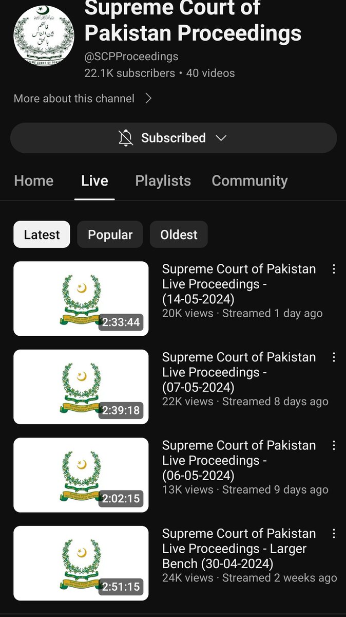 Supreme Court of Pakistan live proceedings Link : youtube.com/@scpproceeding…
