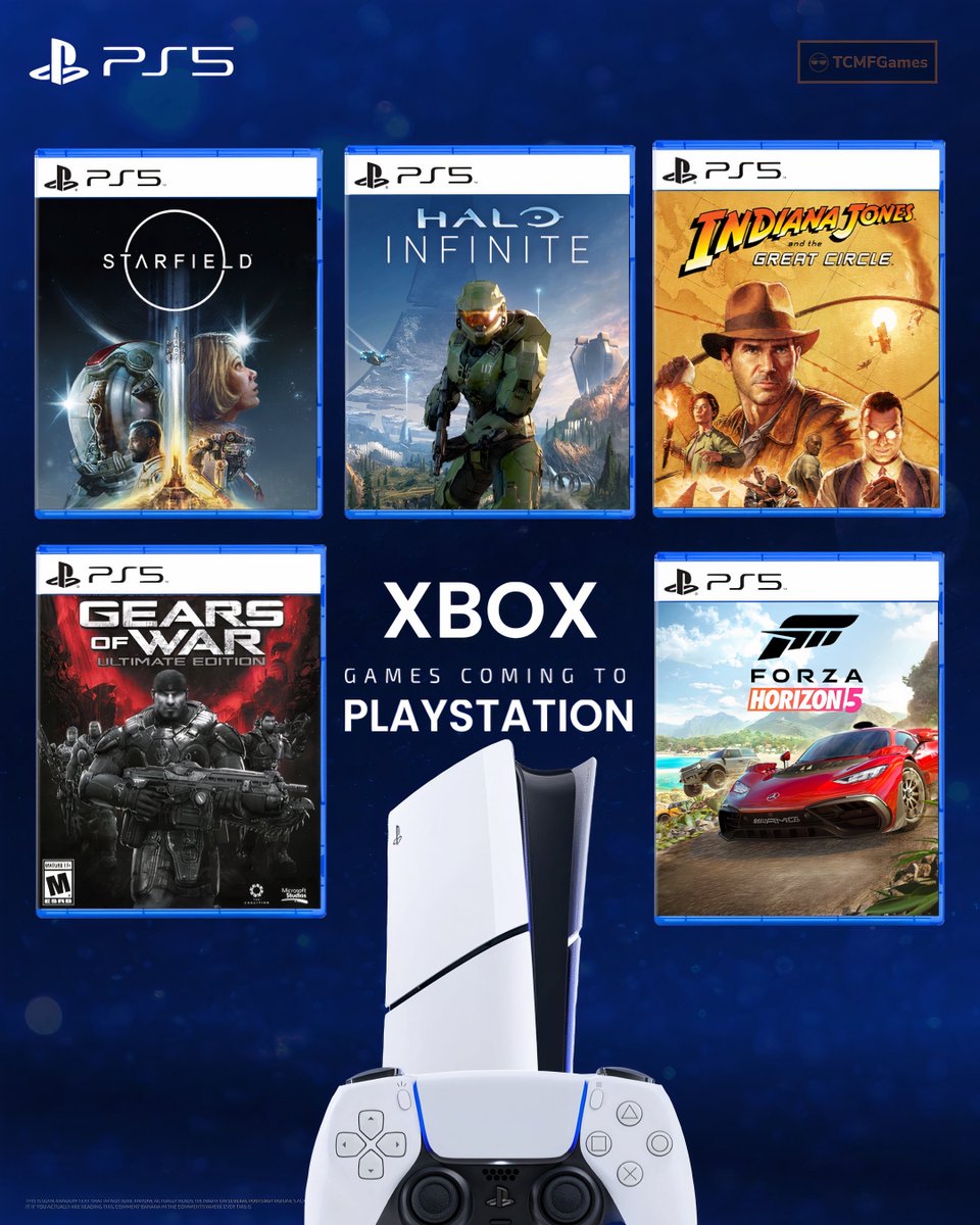 TCMF2's tweet photo. Xbox games coming to PS5 
⠀ ⠀ ⠀ ⠀ ⠀ ⠀ ⠀ ⠀ ⠀ ⠀  ⠀ ⠀ ⠀ ⠀ ⠀ ⠀ ⠀ ⠀ ⠀ ⠀  
Microsoft is reportedly pushing for “no red line” as to which franchises come to PlayStation or Nintendo 
⠀ ⠀ ⠀ ⠀ ⠀ ⠀ ⠀ ⠀ ⠀ ⠀  ⠀ ⠀ ⠀ ⠀ ⠀ ⠀ ⠀ ⠀ ⠀ ⠀  
The multiplatform operation is dubbed “latitude” 
⠀ ⠀ ⠀ ⠀ ⠀ ⠀ ⠀ ⠀ ⠀ ⠀  ⠀ ⠀ ⠀ ⠀ ⠀ ⠀ ⠀ ⠀ ⠀ ⠀  
Eurogamer reports Microsoft is considering some of Xbox’s biggest franchises 

Src : Windows Central / Eurogamer 
- PS5 | PS5Themes | Playstation