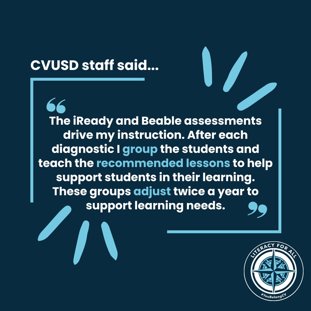 CVUSD Literacy (@cvusdliteracy) on Twitter photo Assessment and Early Intervention
<a href="/CajonValleyUSD/">CajonValleyUSD</a> staff on 5/13 #CVMondayMessage
Fill out your response here: bit.ly/3ym57V5 Assessment and Early Intervention
<a href="/CajonValleyUSD/">CajonValleyUSD</a> staff on 5/13 #CVMondayMessage
Fill out your response here: bit.ly/3ym57V5