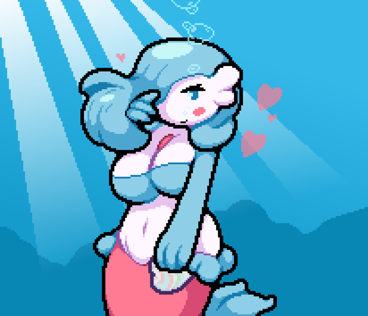 Back with more mermaids this mermay, drawing another pic of the Mer-Gardevoir that peeps wanted to see more of 'v'

She's brought you a heart scale as a gift
#Pokemon #Gardevoir