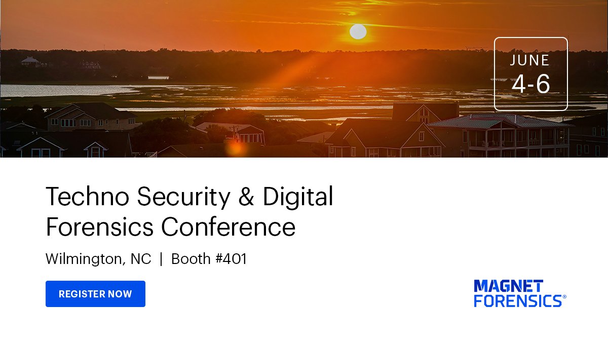 We can't wait to come back to #TechnoSecurity & Digital Forensics Conference in Wilmington, NC on June 4 as a Titanium sponsor! We have a lot of great info and updates to share, so be sure to come find us at booth #401 to talk about all things #DFIR.