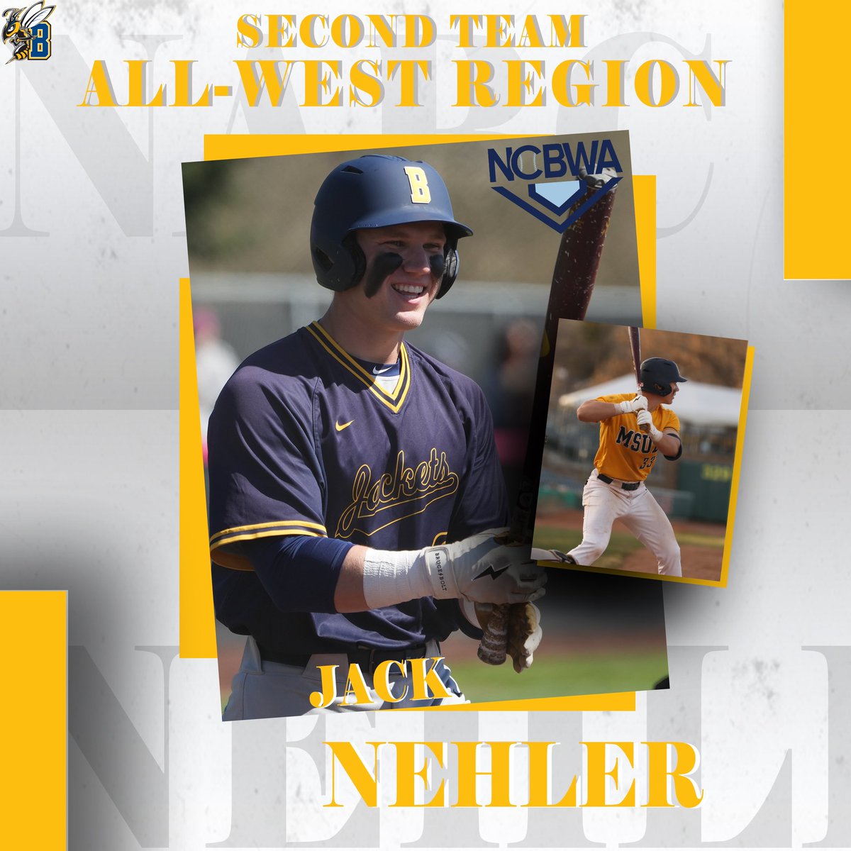 MSUBBaseball's tweet image. Congratulations to Kaden Kirshenbaum, Jack Nehler, and Payton Flynn on being named to the NCBWA All-West Region Team❗️

#msubsports | #msubbaseball