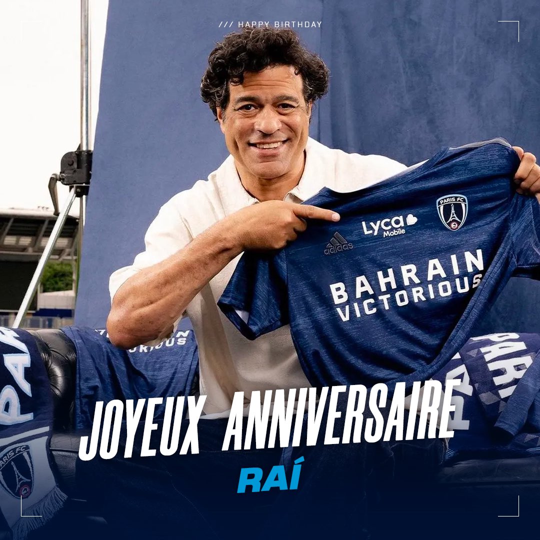 ParisFC's tweet photo. 🎂 Joyeux anniversaire @rai10oficial !

Notre ambassadeur fête aujourd’hui ses 59 ans ☺️

🔵⚪️ #CertifiéParis https://t.co/CdAByiQ7YT