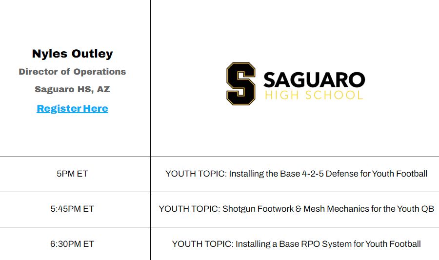 Free Online Youth Clinic Tonight, 5PM ET Register Here ⤵️ us02web.zoom.us/webinar/regist… Full Lineup Here⤵️ glazierclinics.com/youth-football…