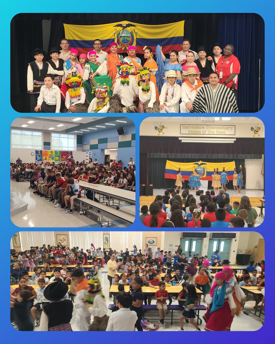 Successful day of performances @BelvedereBees & @MESeagles The international students from @COLEGIOLUDOTECA shared their culture, traditions and dances with our students and teachers @pbcsd 🇪🇨 🇺🇸 Beautiful welcoming! @alexandriayala @561Sdpbc @Dr_POrdonezF @ChoisKatty @EsolPbc