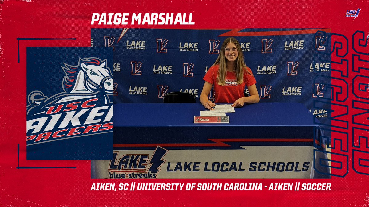 SIGNED: Paige Marshall puts✒️to 📜and commits to studying biology while competing for <a href="/USCA_WSoccer/">USC Aiken W Soccer</a>. Congratulations, Paige!