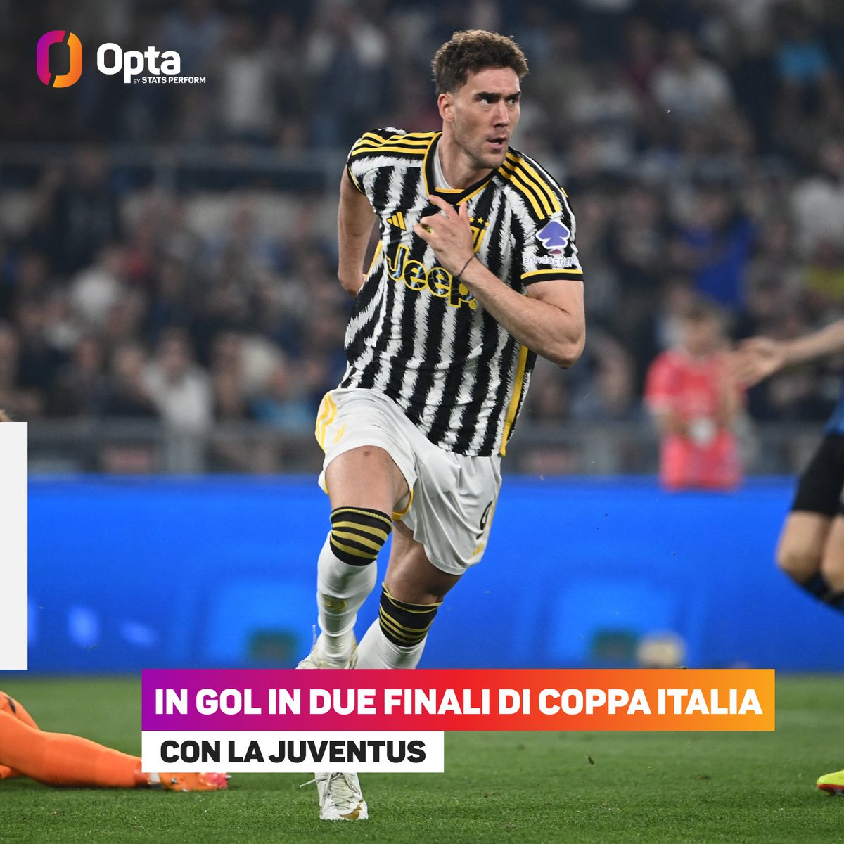 2 - Dusan Vlahovic, dopo il gol contro l'Inter l'11 maggio 2022, è diventato il terzo giocatore della Juventus a trovare la rete in due edizioni della finale di #CoppaItalia, dopo John Charles (1958/59 e 1959/60) e Savino Bellini (1937/38 e 1941/42). Timbro. #AtalantaJuve