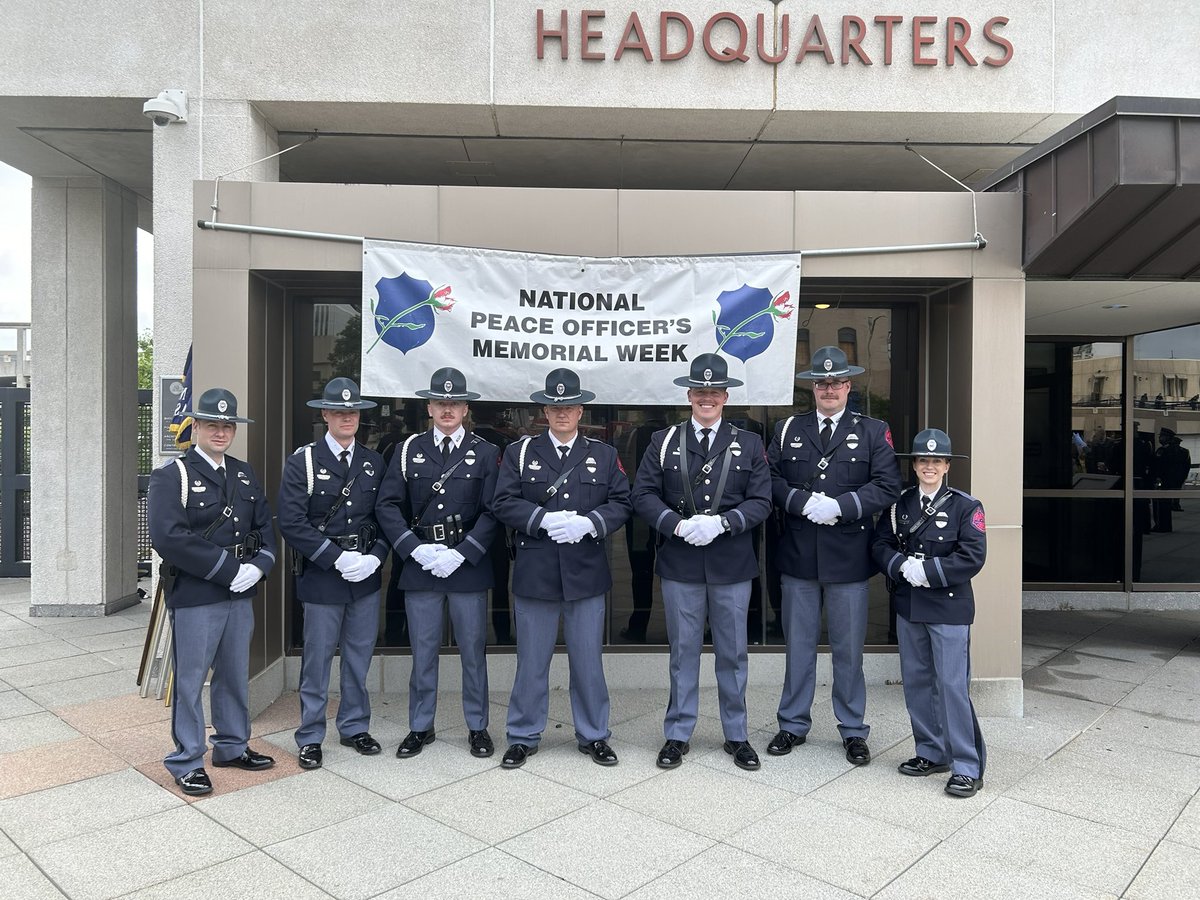NSP_TroopA's tweet photo. The Troop A honor guard team participated in the annual Police Memorial Day Ceremony today at Omaha Police Headquarters. https://t.co/BSPYpFv7fR