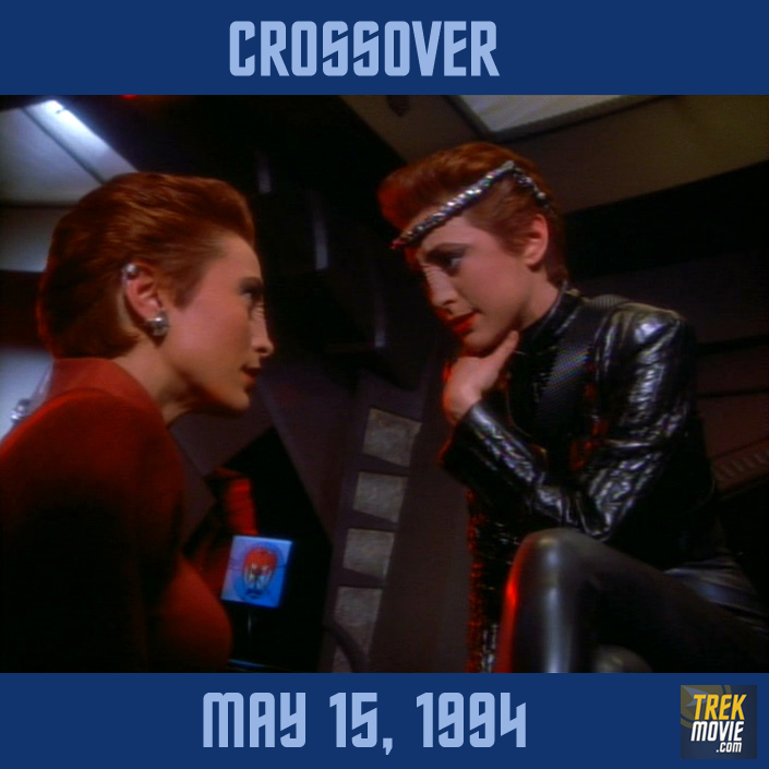 OTD, the #StarTrekDS9 episode 'Crossover.' the first #StarTrek episode to visit the mirror universe since 'Mirror, Mirror.' The premise was that Spock had listened to Kirk and guided the Empire to become more gentle, allowing for its takeover by Klingons, Cardassians, and more.