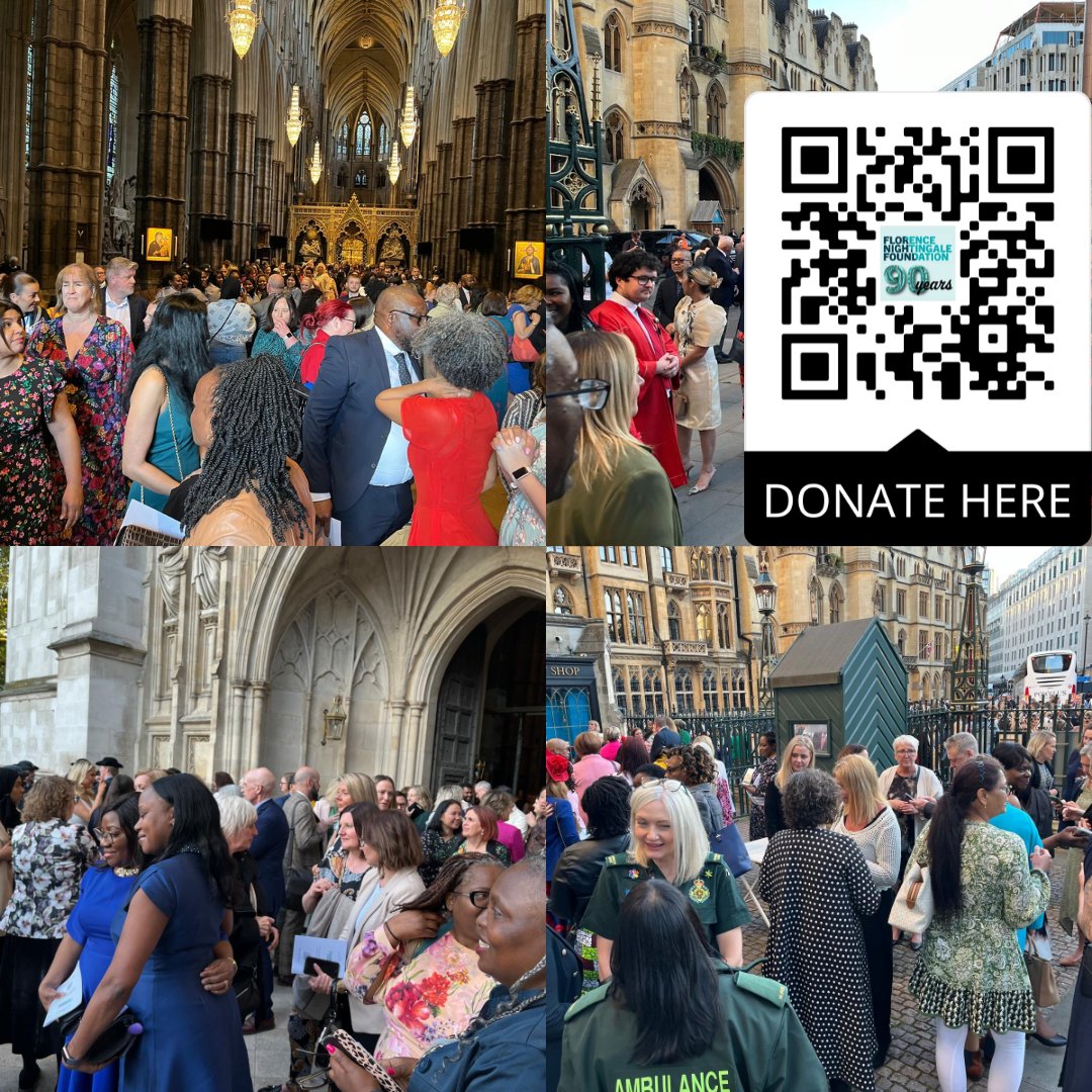 Today 2,200 nurses and midwives celebrated the life of Florence Nightingale and #IND2024. Please support us and donate to our 90th Anniversary campaign using this QR code or link: tinyurl.com/y2mk9zk7. Thank you 💙 #TeamFNF