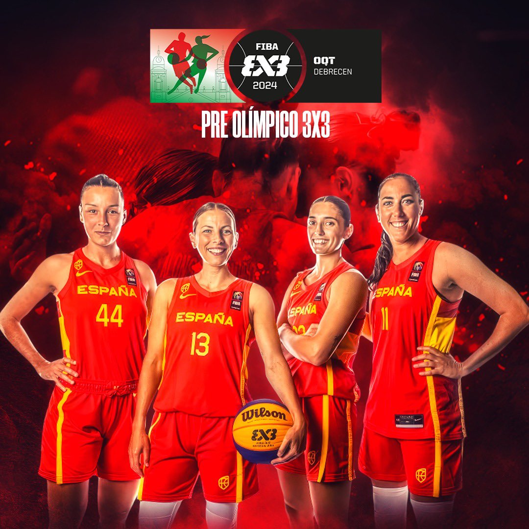 Camino a París 2024... 🤞🏀 🔥 3x3 Olympic Qualifying Tournament 🗓️ 16-19 de mayo 📍 Debrecen, Hungría 📺 youtube.com/fiba3x3 #BaloncestoESP | #3x3OQT