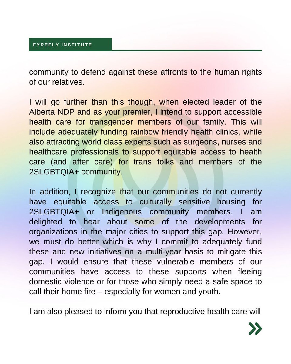 jodi_stonehouse's tweet photo. Earlier this month, @fyrefly.institute reached out asking me about what I would do for the 2SLGBTQIA+ community as leader of the Alberta NDP. 

Here is where I stand on issues, and here are my commitments to you! 

We are stronger together 🏳️‍🌈🏳️‍⚧️ https://t.co/XPz1F2oAvF