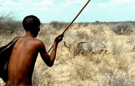 'Observe this hunter about to gather some expeller pressed canola and hydrogenated starch hydrolysates using traditional tools'