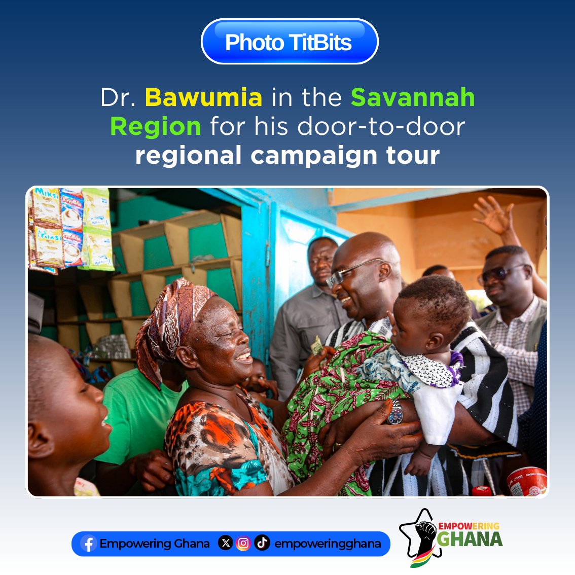 The euphoria Dr. Bawumia brought to the Savannah Region 🔥

#EmpoweringGhana #Ghana #Bawumia2024 #DigitalEconomy #NPP #Itispossible #boldsolutionsforthefuture #GhanasNextChapter #Bawumia #BreakingThe8WithBawumia

Ewes Tracy | Afia Medikal | Dremo Blacko | Lyrical Joe