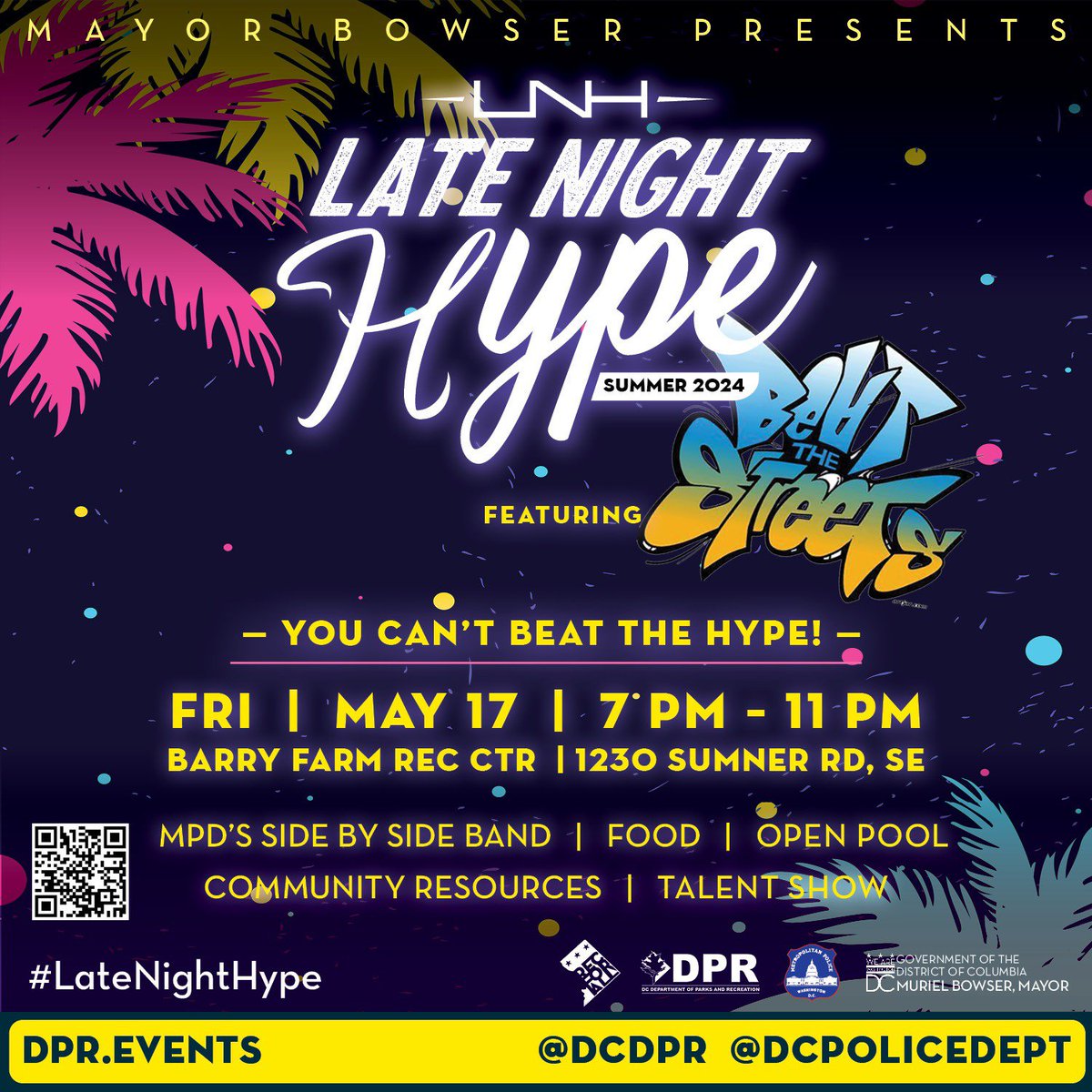 Late Night Hype is BACK👏🏾 From video games and free food to sports and live music, there's something for everyone to enjoy at @DCDPR's popular summertime series. Join us this Friday and all summer long➡️latenighthype.splashthat.com