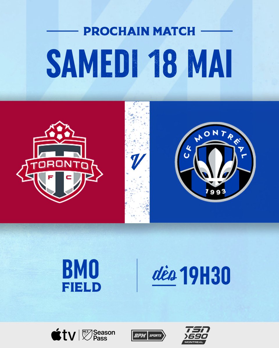 Semaine des rivalités en MLS ➡️ On rend visite à @TorontoFC ce samedi. It's rivalry week in @MLS ⚔️ We take on our biggest rival this Saturday night. #CFMTL