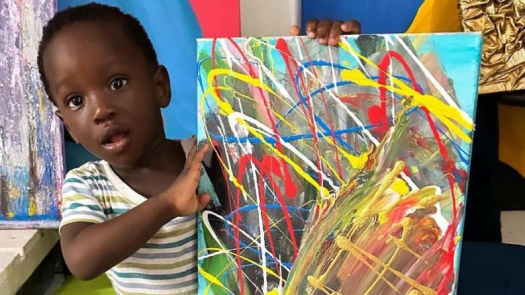 Ghana's 1-year-old prodigy, Ace Liam, has broken the Guinness World Record for the Youngest Male Artist. He began painting at just 6 months old, an incredible feat for someone so young.