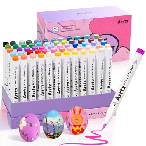 I just received Arrtx Paint Markers Paint Pens 60 Colors, Acrylic Paint Pens for Artists Adults Coloring Drawing Cartoon Anime Comic - Brush Tip for Rock Painting, Wood, Canvas, DIY Crafts Maki from Noworiii via Throne. Thank you! throne.com/eheroes #Wishlist #Throne