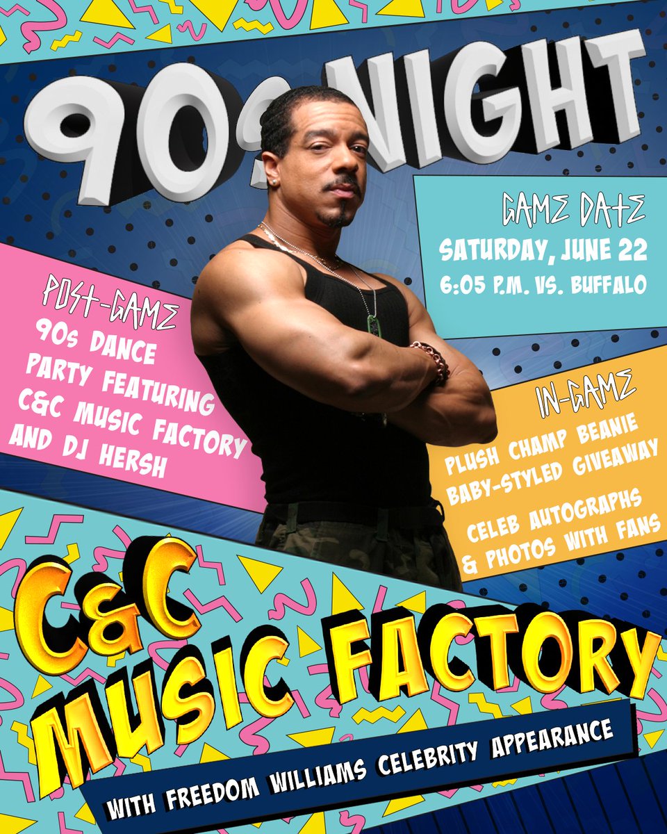 EVERYBODY DANCE NOW! 🎶 The RailRiders are thrilled to announce that C&C Music Factory will make a guest appearance at 90s Night on June 22 at PNC Field! 🎟️ Buy Tickets: loom.ly/W8fAUWQ 🔗 Read More: loom.ly/x6xdORg