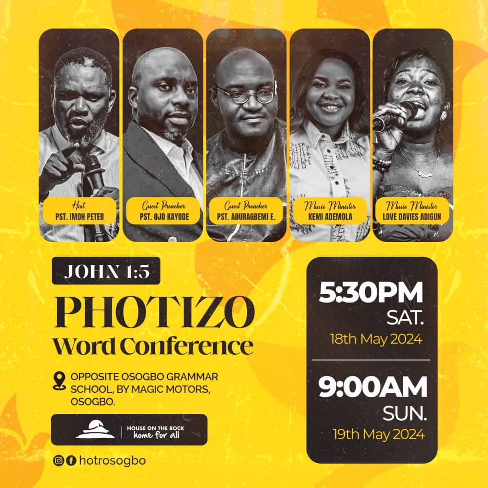 3 Days to Go. 🔊 Sound the Alarm, light is here! 💡 #Photizo #HotrOsogbo #WordConference