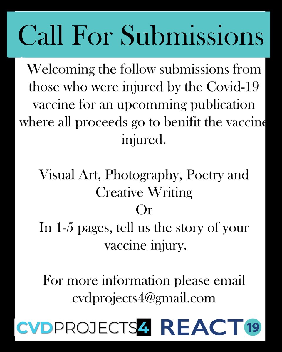 Want to share your story? Be heard in this first ever book to be published! CvdProjects has teamed up with React19 to publish a book on our experiences! Made by the injured, for the injured, this book will be done in the spirit of the injured community. You can share your