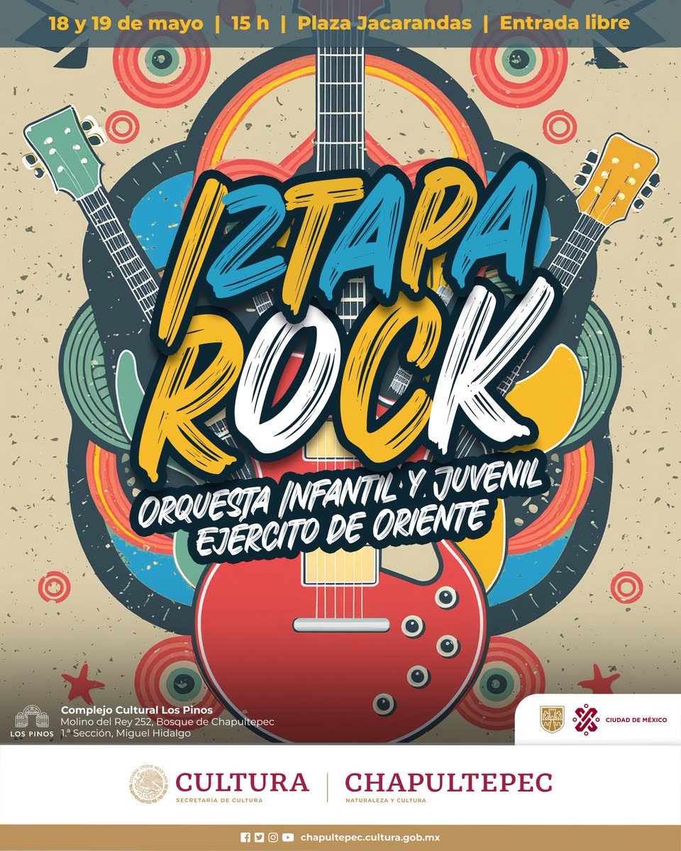 La Orquesta Infantil y Juvenil de Ejército de Oriente llegará a Los Pinos este fin de semana para mostrar la cultura y el trabajo de la música en #Iztapalapa con un repertorio de rock en tu idioma.

#EntradaLibre

@cultura_mx