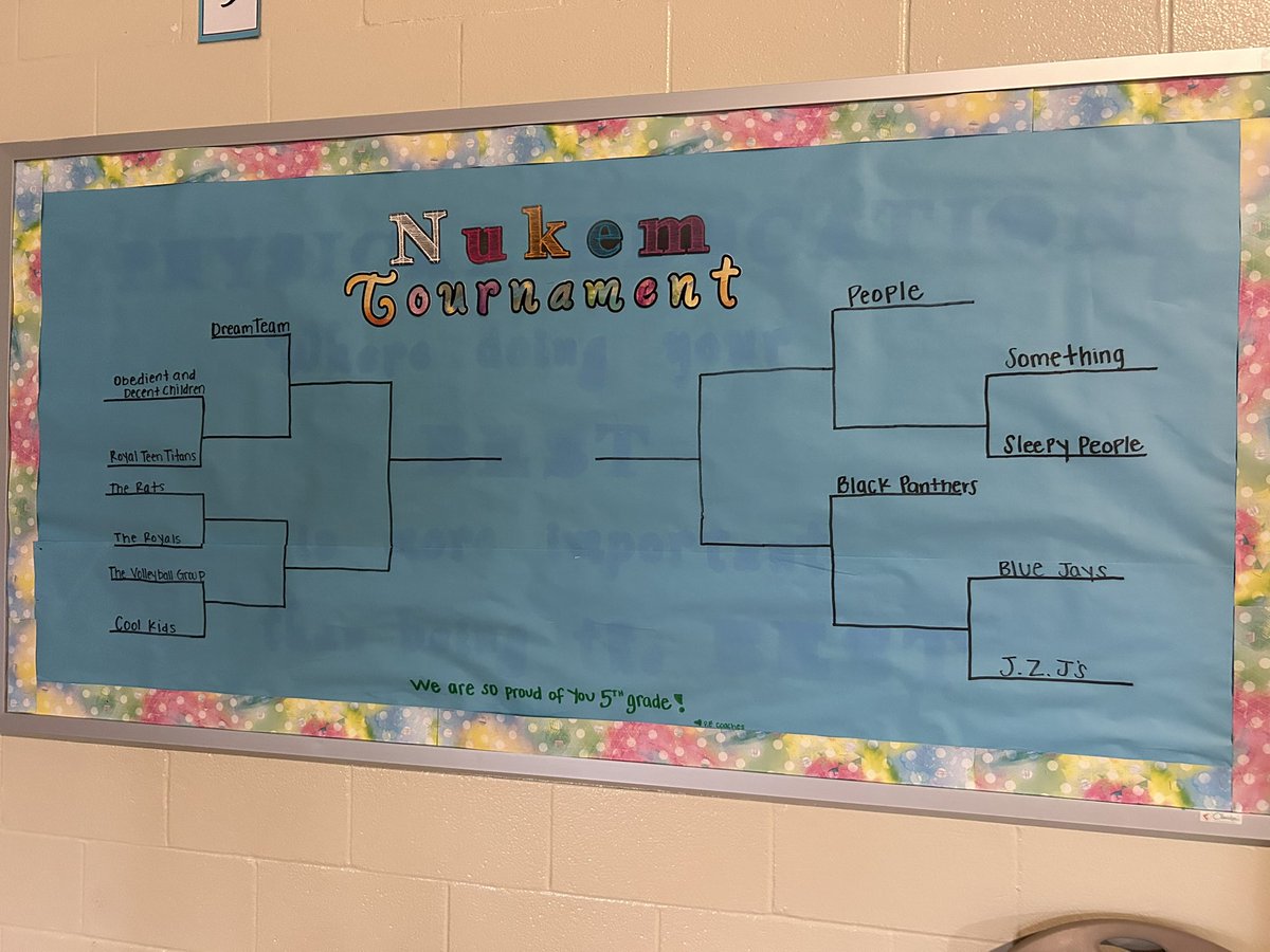 Skylar Flores (@coachflorespe) on Twitter photo The day our 5th graders have been waiting for all school year… the Nuk’em Tournament is finally here and the bracket is set! 🤗 #GEPE <a href="/Golbowtweets/">Golbowtweets</a> <a href="/cwilson_GE_PE/">Carly Wilson</a> The day our 5th graders have been waiting for all school year… the Nuk’em Tournament is finally here and the bracket is set! 🤗 #GEPE <a href="/Golbowtweets/">Golbowtweets</a> <a href="/cwilson_GE_PE/">Carly Wilson</a>