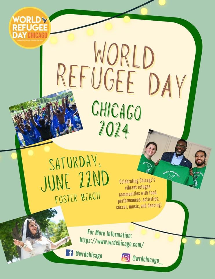 Join us for #WorldRefugeeDay celebrations in #Chicago 🎉 Find out more at wrdchicago.com🌟 
#ApnaGhar #EndGBV #GenderJustice #ImmigrantJustice #RefugeeRights #RacialJustice #SocialJustice #PublicHealth #HumanRights