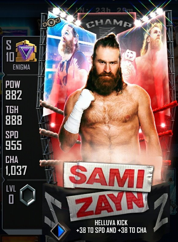 Sami Zayn SE is now live! Collectibles are available via Draft Board, TLC, & the Quest! #WWESuperCard