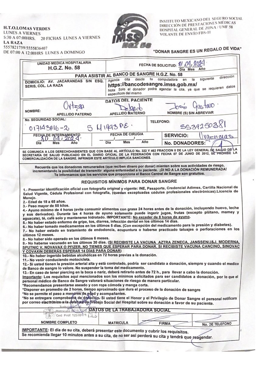 sanchezdiego's tweet image. Un compañero de la oficina tiene a su tío en un hospital en satélite y requiere donadores, cualquier RT o donación puede ayudar mucho.