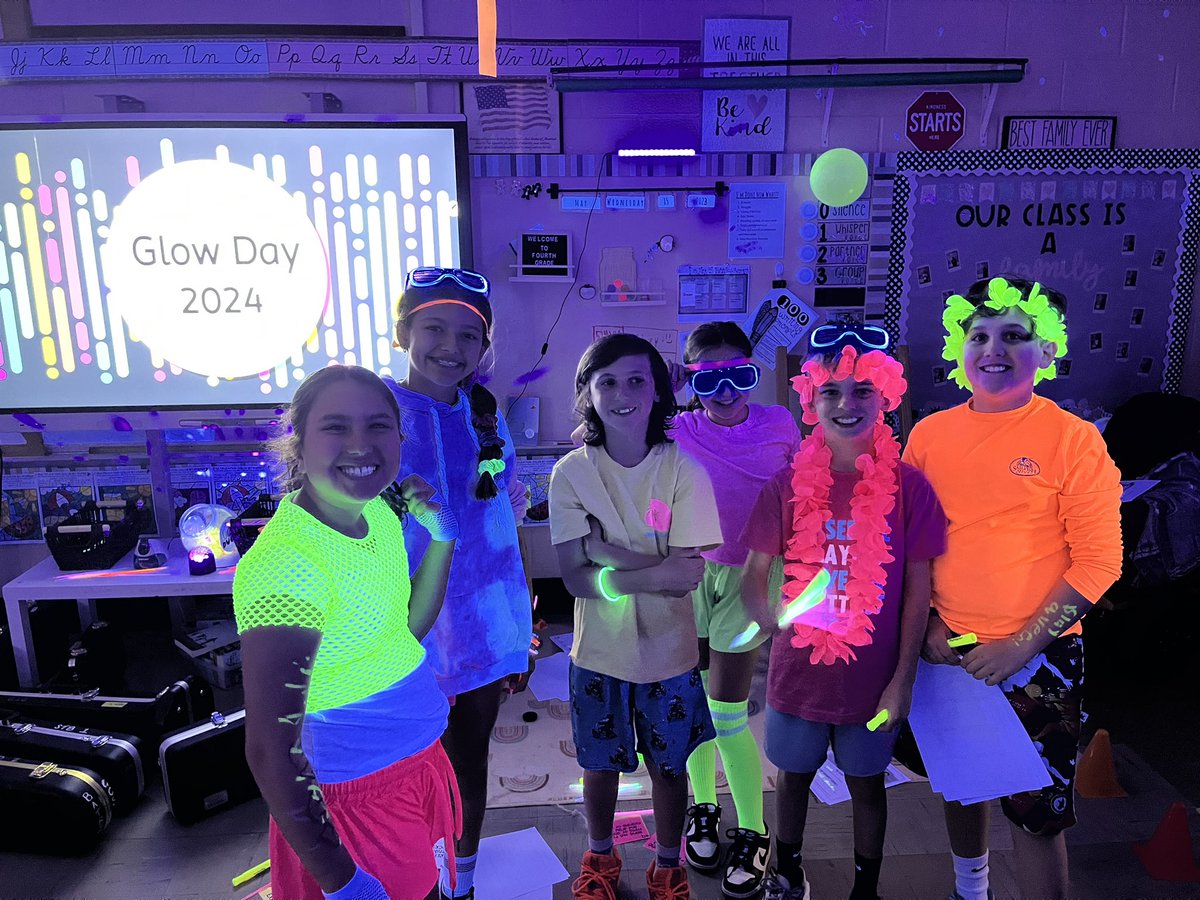 *GLOW DAY* was such a blast!! We showed off our math skills while glowing in the dark! 🌟💙💛 #WeAreBethpage @BethpageUFSD