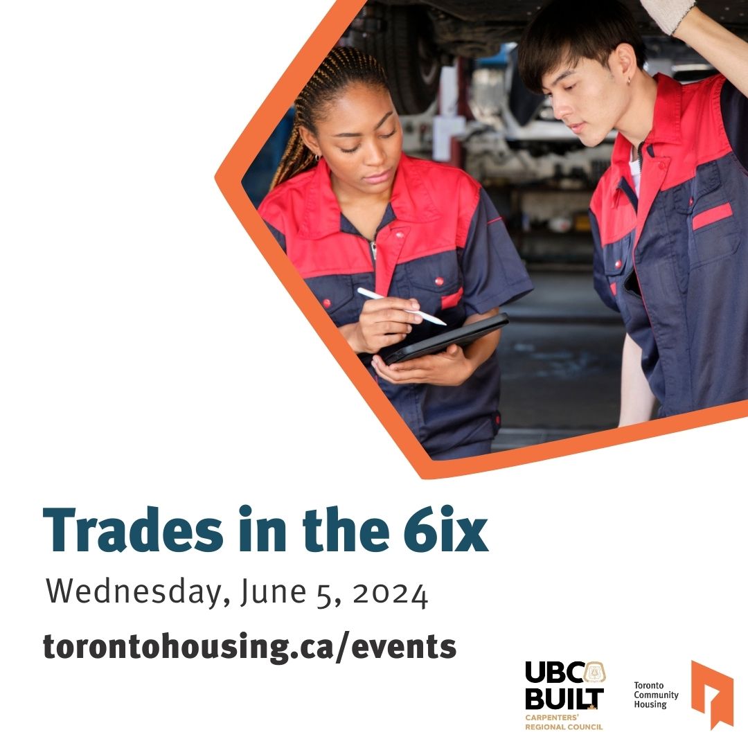 Are you interested in a career in the trades? 🧑🏽‍🔧 In partnership with @UBCBuilt_CRC, we are hosting our Trades in the 6ix skills fair on June 5. Sign up to meet professionals, industry unions, and educational institutions. bit.ly/3QzkX4T