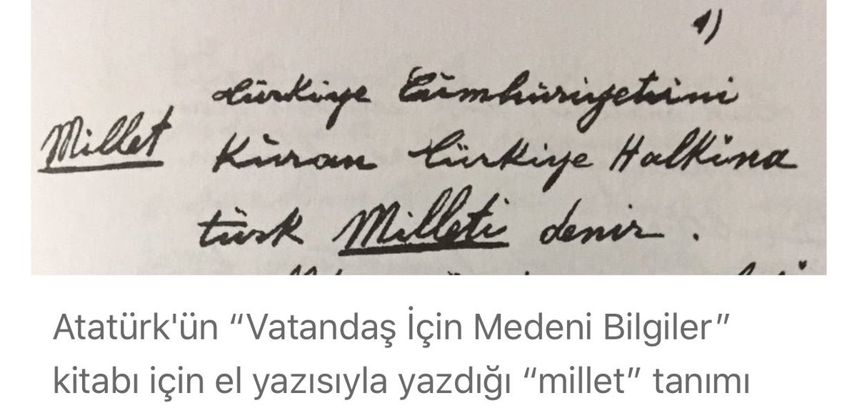 'Türkiye Cumhuriyeti'ni kuran Türkiye halkına Türk milleti denir.' (Mustafa Kemal Atatürk, 1930)